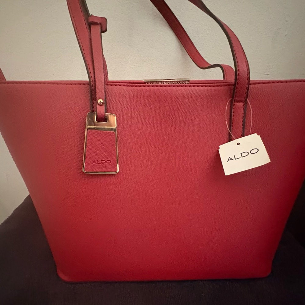 Aldo Red Tote Bag with Minimalist Design